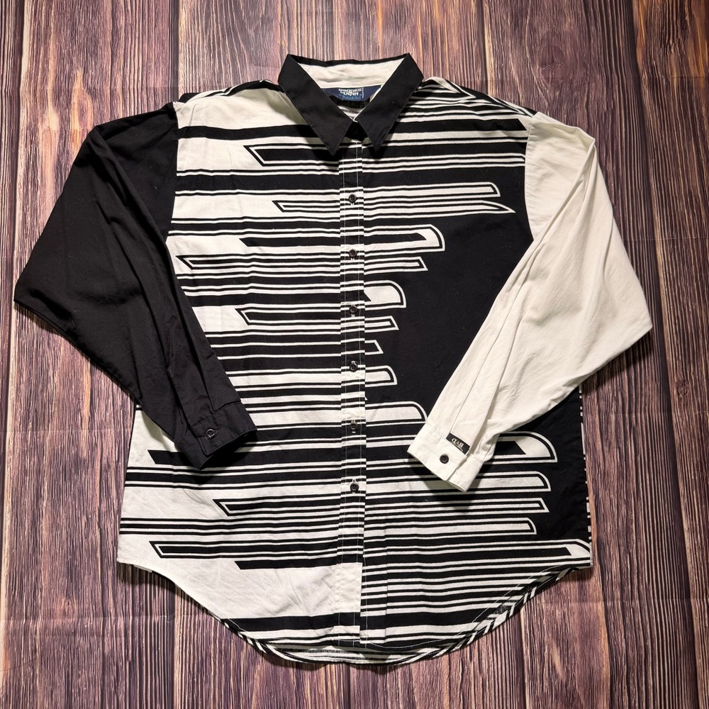Vintage 90’s‎ Brooks & Dunn by Panhandle Slim Black & White Western Button Down